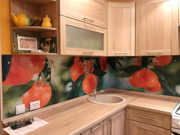 Фартух для кухні зі скла із зображенням на Ваш вибір